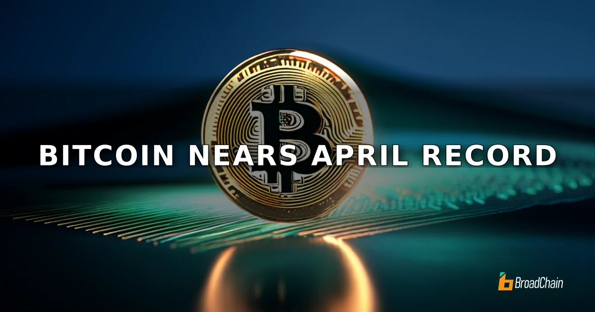 Bitcoin sube un 13.71% en abril, a solo un 0.5% de su mejor rendimiento en cinco años