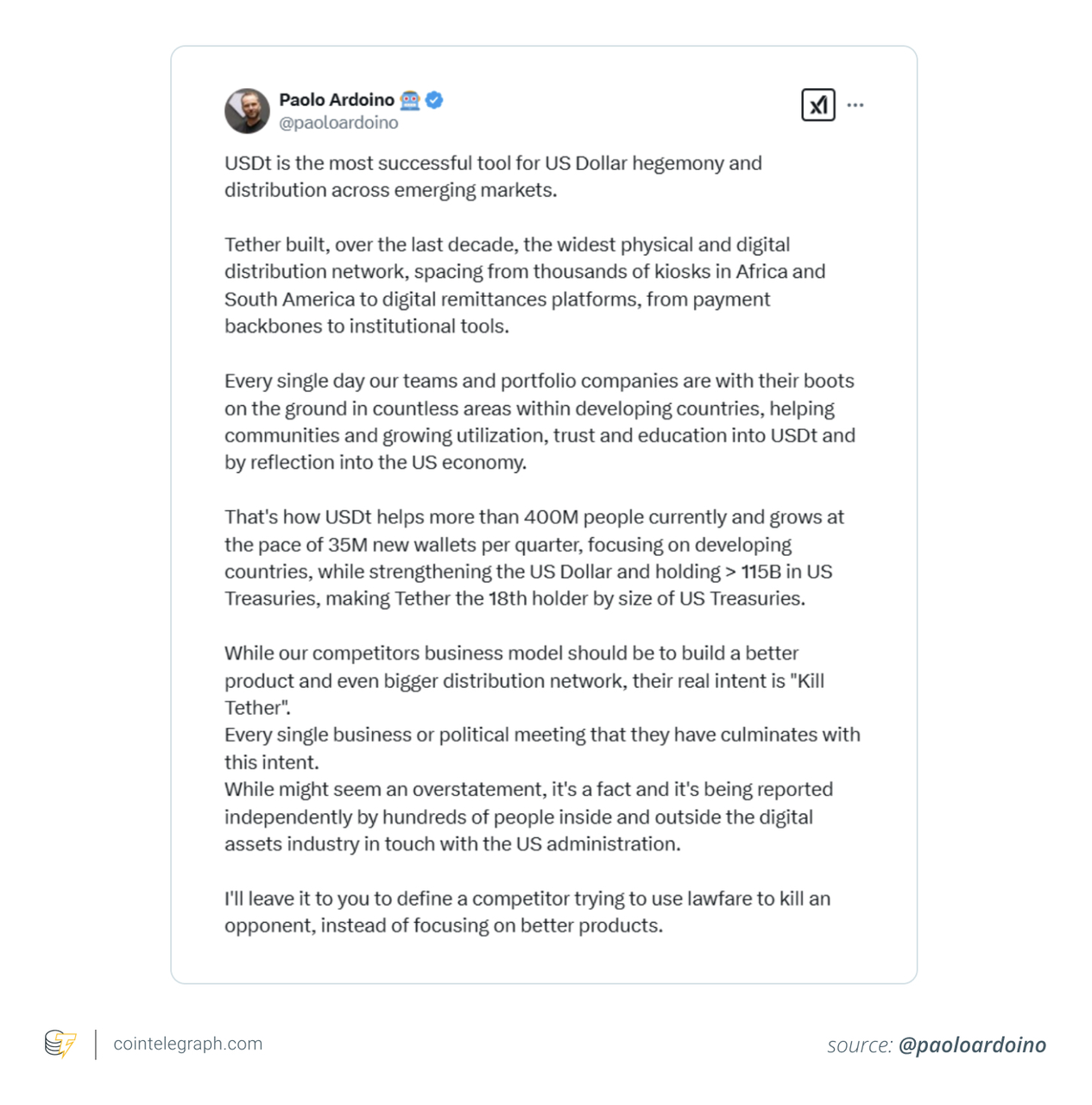 Tether抵制欧盟监管的背后逻辑：MiCA 法规的硬伤在哪